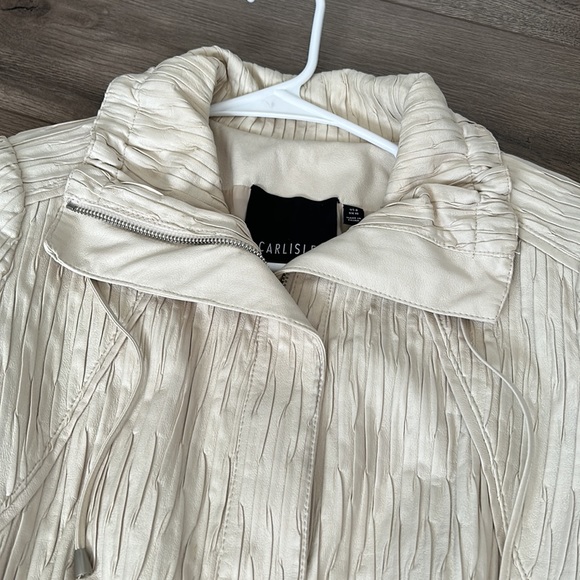 - CARLISLE PINCH PLEAT LEATHER JACKET - Picture 2 of 5